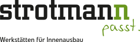 Logo der Firma Norbert Strotmann GmbH & Co. KG mit dem Hinweis passt - Werkstätten für Innenausbau
